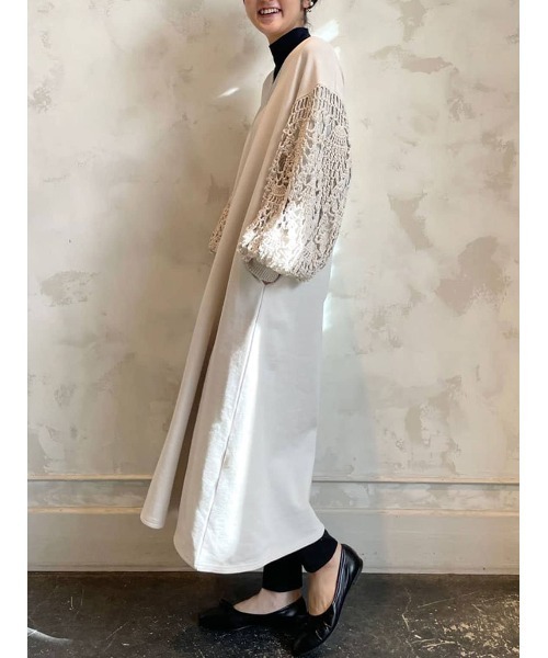 BEARDSLEY（ビアズリー）の「カギ針袖ワンピース（ワンピース・レディース・ネイビー/アイボリー・FREE）」の19枚目の写真