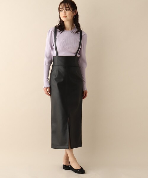 シンセティックレザー2WAYタイトスカート
