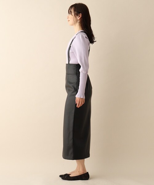 シンセティックレザー2WAYタイトスカート