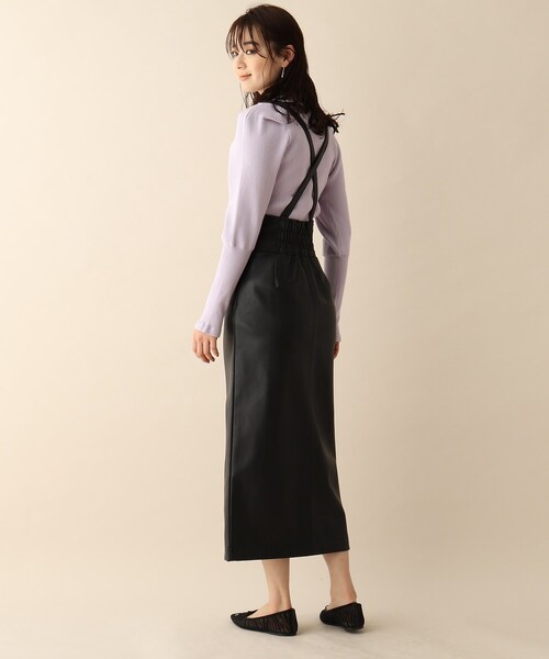 シンセティックレザー2WAYタイトスカート