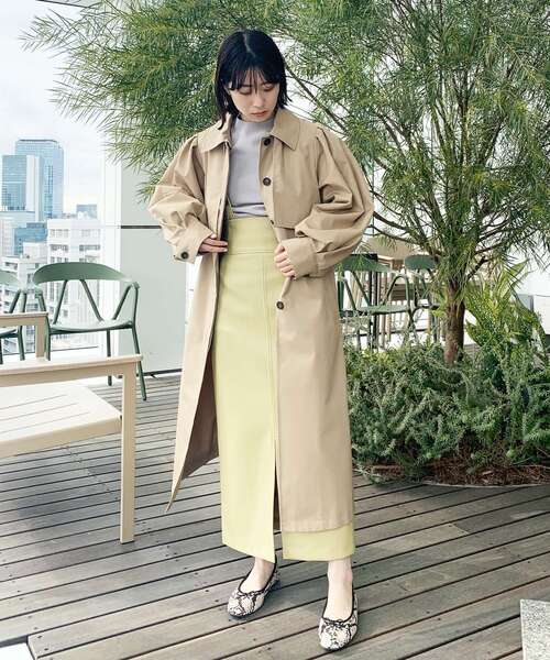 OPAQUE.CLIP（オペークドットクリップ）の「◆シンセティックレザー2WAYタイトスカート（スカート・レディース・オフホワイト/ブラック/イエロー系その他・38）」の18枚目の写真