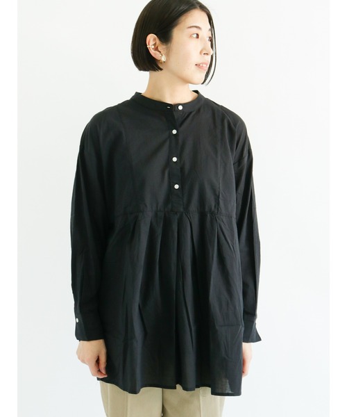Lugnoncure（ルノンキュール）の「裾切替タックブラウス（シャツ/ブラウス・レディース・ブラック/オフホワイト/ブルー・ﾌﾘ-）」の2枚目の写真