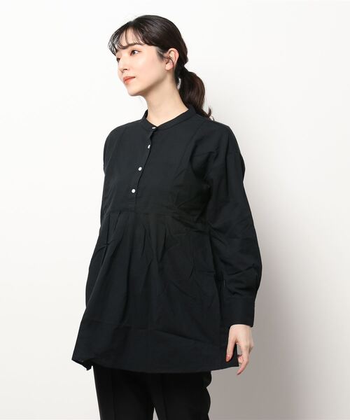 Lugnoncure（ルノンキュール）の「裾切替タックブラウス（シャツ/ブラウス・レディース・ブラック/オフホワイト/ブルー・ﾌﾘ-）」の7枚目の写真