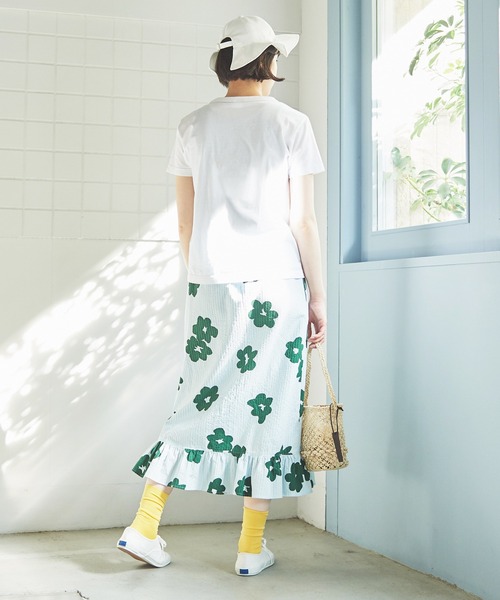bulle de savon(ビュルデサボン)の「●30/carinプリント Tシャツ(Tシャツ/カットソー・レディース・ホワイト/ブルー・FREE)」の8枚目の写真