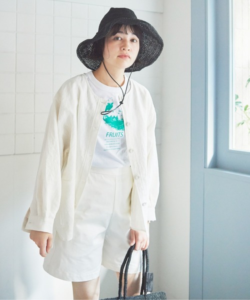 bulle de savon(ビュルデサボン)の「●30/carinプリント Tシャツ(Tシャツ/カットソー・レディース・ホワイト/ブルー・FREE)」の12枚目の写真