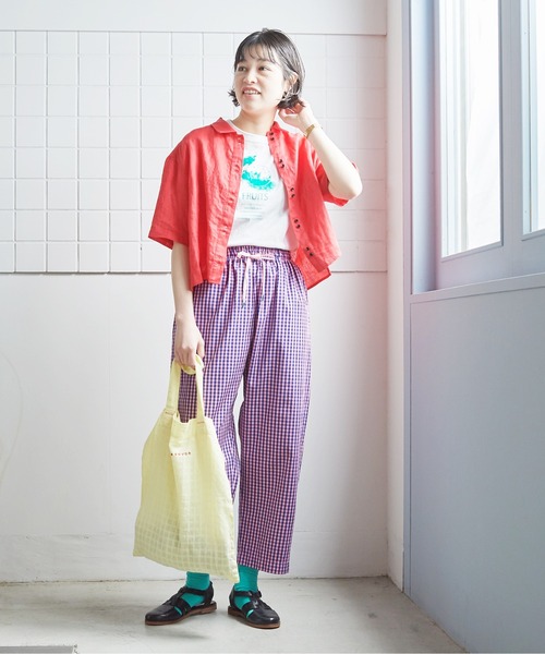bulle de savon(ビュルデサボン)の「●30/carinプリント Tシャツ(Tシャツ/カットソー・レディース・ホワイト/ブルー・FREE)」の13枚目の写真