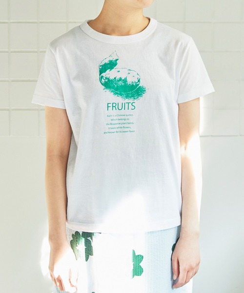 bulle de savon(ビュルデサボン)の「●30/carinプリント Tシャツ(Tシャツ/カットソー・レディース・ホワイト/ブルー・FREE)」の14枚目の写真