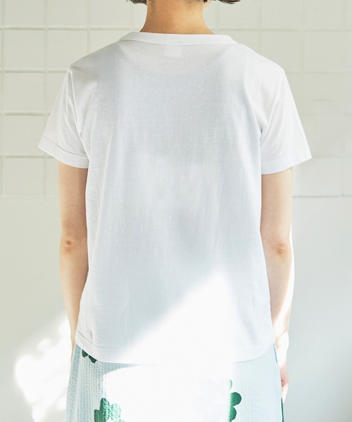 bulle de savon(ビュルデサボン)の「●30/carinプリント Tシャツ(Tシャツ/カットソー・レディース・ホワイト/ブルー・FREE)」の16枚目の写真