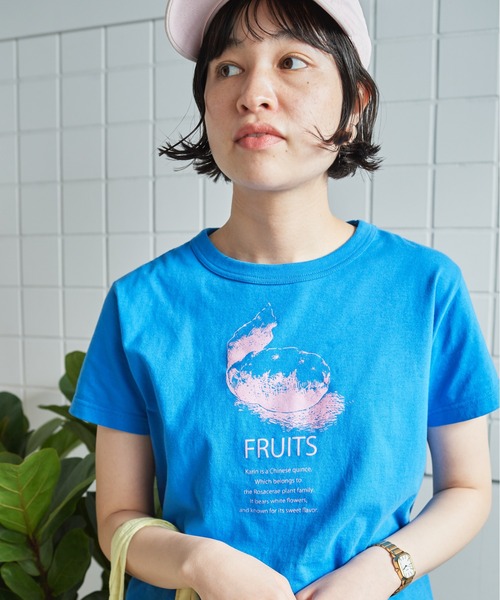 bulle de savon(ビュルデサボン)の「●30/carinプリント Tシャツ(Tシャツ/カットソー・レディース・ホワイト/ブルー・FREE)」の17枚目の写真