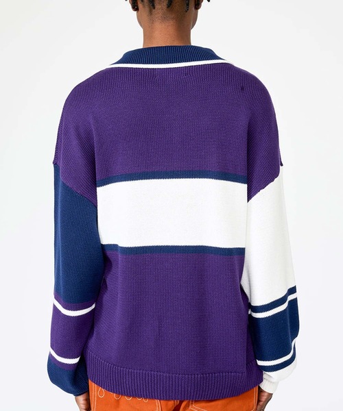 atmos(アトモス)の「SUPPLIER NEW COLLEGE LOGO KNIT / サプライヤー ニューカレッジロゴニット(ニット/セーター・メンズ・パープル・S/L/XL/M)」の3枚目の写真