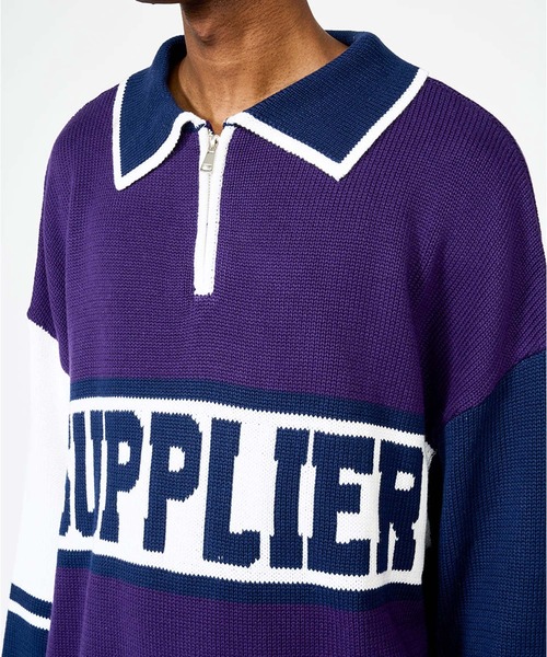 atmos(アトモス)の「SUPPLIER NEW COLLEGE LOGO KNIT / サプライヤー ニューカレッジロゴニット(ニット/セーター・メンズ・パープル・S/L/XL/M)」の6枚目の写真
