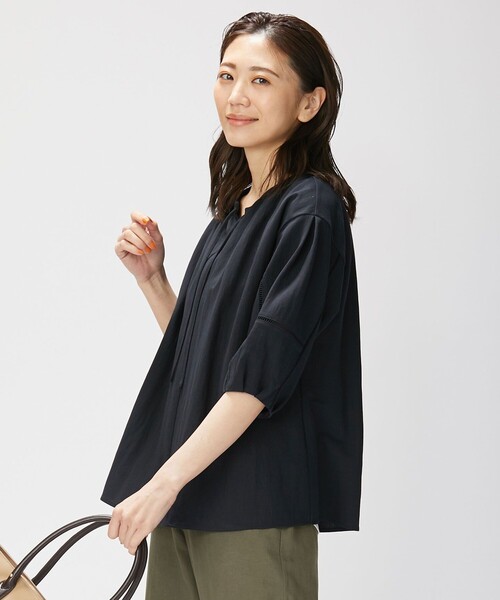 J.PRESS Ladies（J.プレス レディス）の「【WEB限定カラーあり】ナチュラルジャージー カットソー（Tシャツ/カットソー・レディース・ホワイト系/ネイビー系/イエロー系/ピンク系・SMALL）」の3枚目の写真