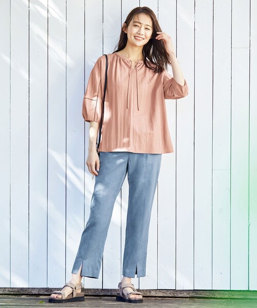 J.PRESS Ladies（J.プレス レディス）の「【WEB限定カラーあり】ナチュラルジャージー カットソー（Tシャツ/カットソー・レディース・ホワイト系/ネイビー系/イエロー系/ピンク系・SMALL）」の5枚目の写真
