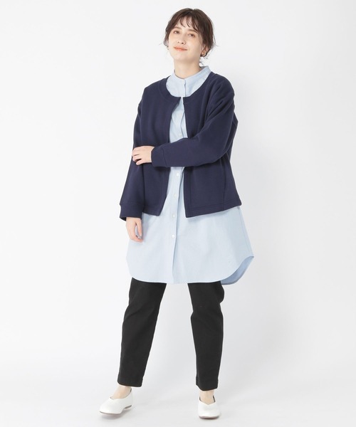 studio CLIP（スタディオクリップ）の「裏毛着流しショート丈ブルゾン（ブルゾン・レディース・ライトグレー/ネイビー/ベージュ・FREE）」の6枚目の写真