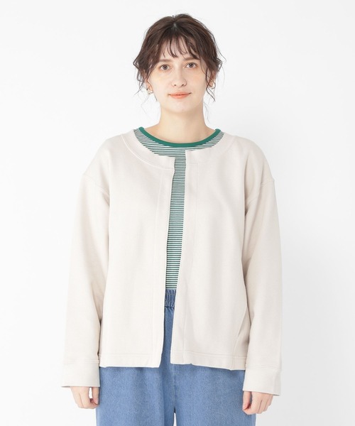 studio CLIP（スタディオクリップ）の「裏毛着流しショート丈ブルゾン（ブルゾン・レディース・ライトグレー/ネイビー/ベージュ・FREE）」の7枚目の写真