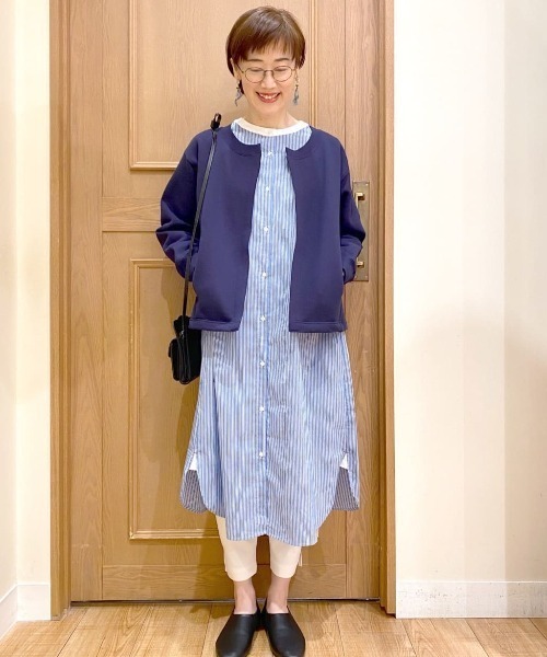 studio CLIP（スタディオクリップ）の「裏毛着流しショート丈ブルゾン（ブルゾン・レディース・ライトグレー/ネイビー/ベージュ・FREE）」の19枚目の写真