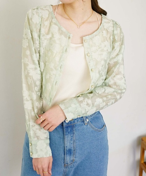 archives(アルシーヴ)の「花柄ジャガードオーガンジーブラウス(シャツ/ブラウス・レディース・ブラック/オフホワイト/アイボリー/ミント・MEDIUM)」の22枚目の写真