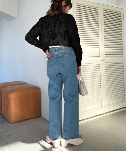 archives(アルシーヴ)の「花柄ジャガードオーガンジーブラウス(シャツ/ブラウス・レディース・ブラック/オフホワイト/アイボリー/ミント・MEDIUM)」の7枚目の写真