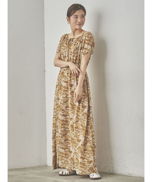 COTORICA（コトリカ）の「ウエストマークプリントフレアワンピース（ワンピース・レディース・グレー/イエロー・FREE）」の8枚目の写真