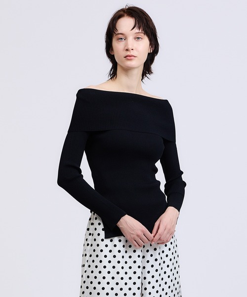 Estnation ストレッチリブオフショルダー2wayニット ニット セーター Estnation エストネーション のファッション通販 Zozotown