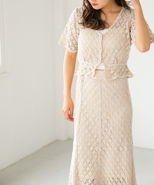 Heather（ヘザー）の「クロシェニット半袖カーディガン　275071（カーディガン/ボレロ・レディース・ブラウン/ブラック/アイボリー・FREE）」の20枚目の写真