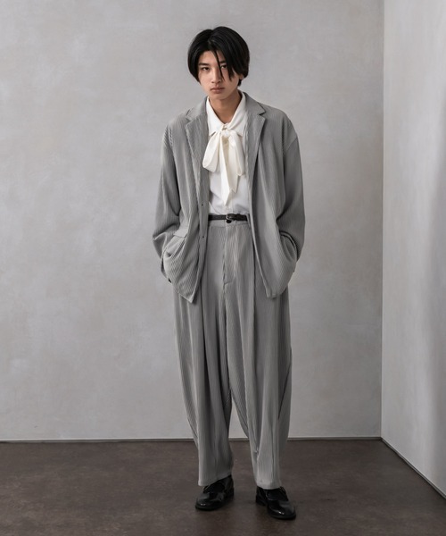 Adoon plain（アドーンプレーン）の「【Adoon plain】プリーツバルーンパンツ(セットアップ着用可)（その他パンツ・メンズ・ブラック/グレー・SMALL/MEDIUM/LARGE）」の11枚目の写真