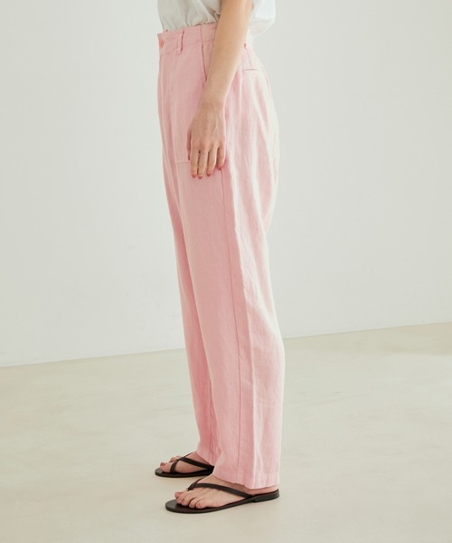 SALON adam et rope'（サロン アダム エ ロペ）の「［ご好評につき新色追加！］【洗える】麻ツイルベイカーパンツ（その他パンツ・レディース・グリーン系その他/ピンク/カーキ・M/S）」の21枚目の写真