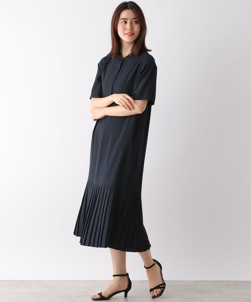 LEPSIM（レプシィム）の「プリーツキリカエワンピース　272194（ワンピース・レディース・ネイビー/ブルー/モカ・FREE）」の4枚目の写真