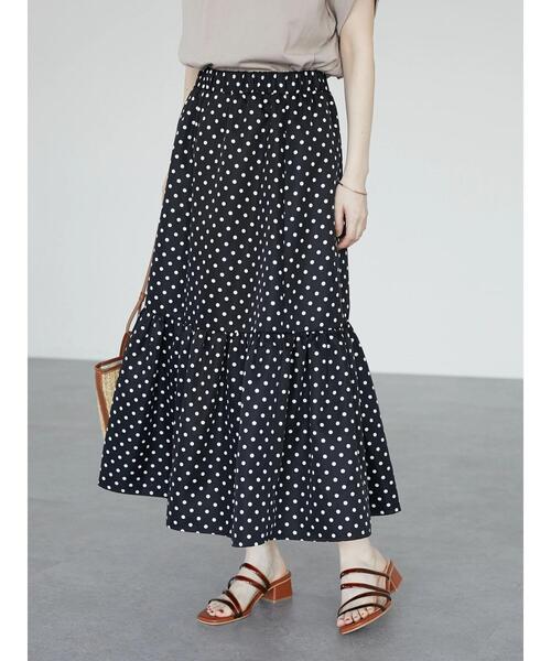 ELENCARE DUE(エレンカーレデュエ)の「・ELENCARE DUE ドットティアードスカート(スカート・レディース・ブラック/ベージュ・FREE)」の3枚目の写真