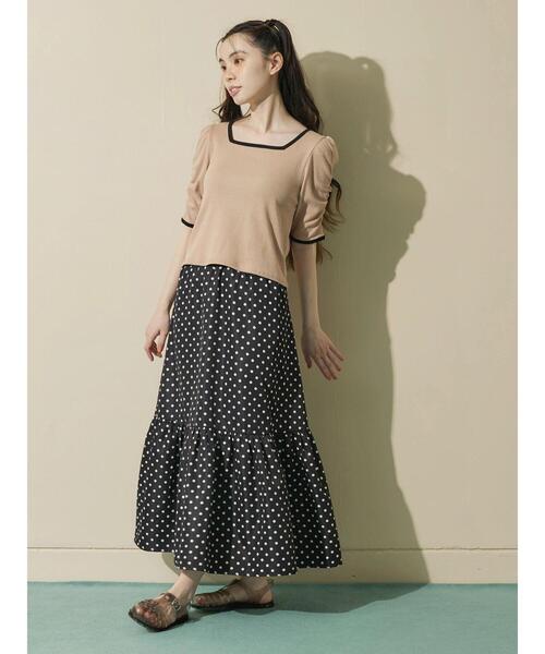 ELENCARE DUE(エレンカーレデュエ)の「・ELENCARE DUE ドットティアードスカート(スカート・レディース・ブラック/ベージュ・FREE)」の14枚目の写真