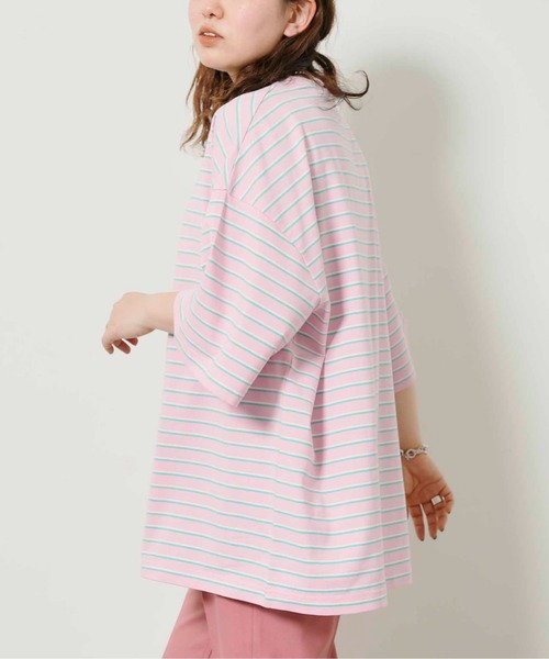 CPCM（シーピーシーエム）の「アソートマルチボーダーT（Tシャツ/カットソー・レディース・アイボリー/グリーン/ブルー/パープル/イエロー/ピンク・FREE）」の6枚目の写真