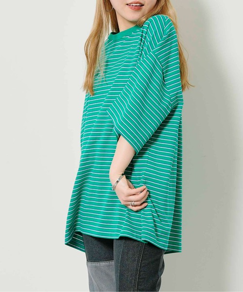 CPCM（シーピーシーエム）の「アソートマルチボーダーT（Tシャツ/カットソー・レディース・アイボリー/グリーン/ブルー/パープル/イエロー/ピンク・FREE）」の3枚目の写真