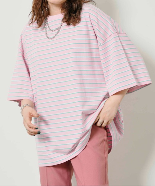 CPCM（シーピーシーエム）の「アソートマルチボーダーT（Tシャツ/カットソー・レディース・アイボリー/グリーン/ブルー/パープル/イエロー/ピンク・FREE）」の12枚目の写真