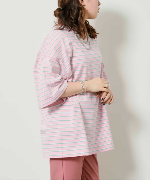 CPCM（シーピーシーエム）の「アソートマルチボーダーT（Tシャツ/カットソー・レディース・アイボリー/グリーン/ブルー/パープル/イエロー/ピンク・FREE）」の17枚目の写真