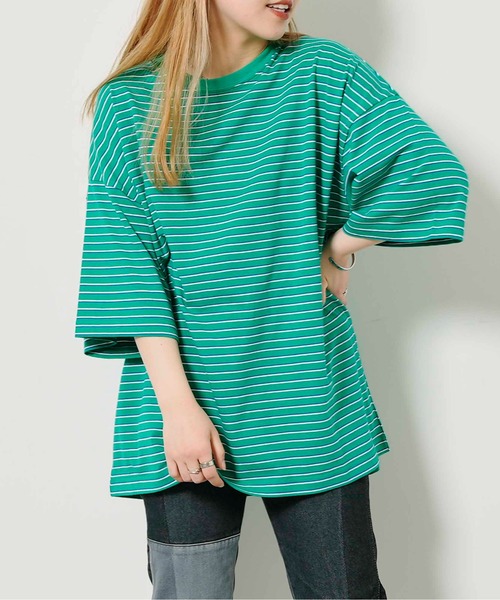 CPCM（シーピーシーエム）の「アソートマルチボーダーT（Tシャツ/カットソー・レディース・アイボリー/グリーン/ブルー/パープル/イエロー/ピンク・FREE）」の20枚目の写真