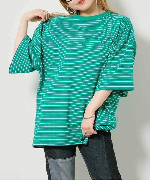 CPCM（シーピーシーエム）の「アソートマルチボーダーT（Tシャツ/カットソー・レディース・アイボリー/グリーン/ブルー/パープル/イエロー/ピンク・FREE）」の21枚目の写真