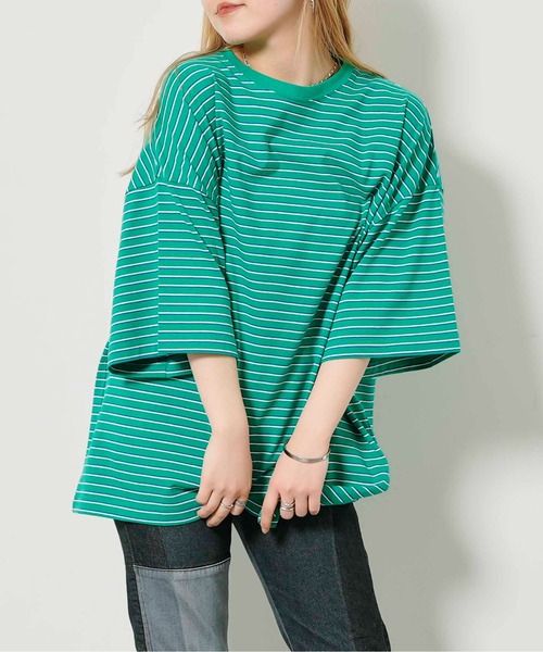 CPCM（シーピーシーエム）の「アソートマルチボーダーT（Tシャツ/カットソー・レディース・アイボリー/グリーン/ブルー/パープル/イエロー/ピンク・FREE）」の22枚目の写真