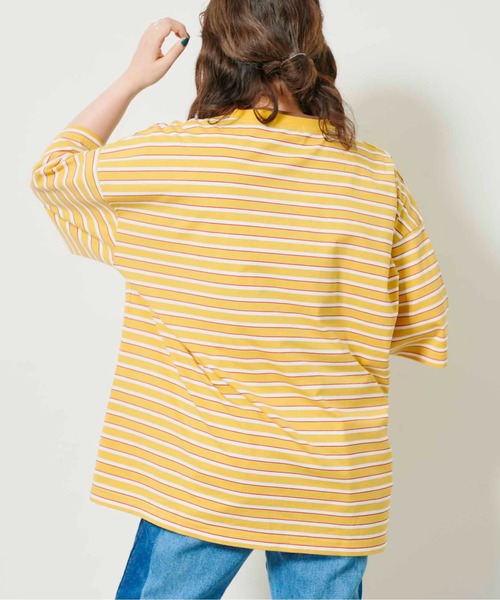 CPCM（シーピーシーエム）の「アソートマルチボーダーT（Tシャツ/カットソー・レディース・アイボリー/グリーン/ブルー/パープル/イエロー/ピンク・FREE）」の7枚目の写真