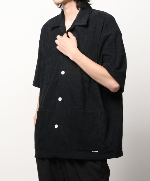 COOTIE PRODUCTIONS(クーティープロダクションズ)の「Pile Open Collar S/S Shirt(シャツ/ブラウス・メンズ・ブラック/グレー・SMALL/MEDIUM/LARGE/X-LARGE)」の2枚目の写真