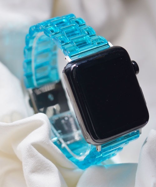 Fun & Daily(ファンアンドデイリー)の「F&D : AppleWatch Clear Band(デジタル腕時計・メンズ・ブルー/クリア/ピンク/ブラック・A/40/44)」の3枚目の写真