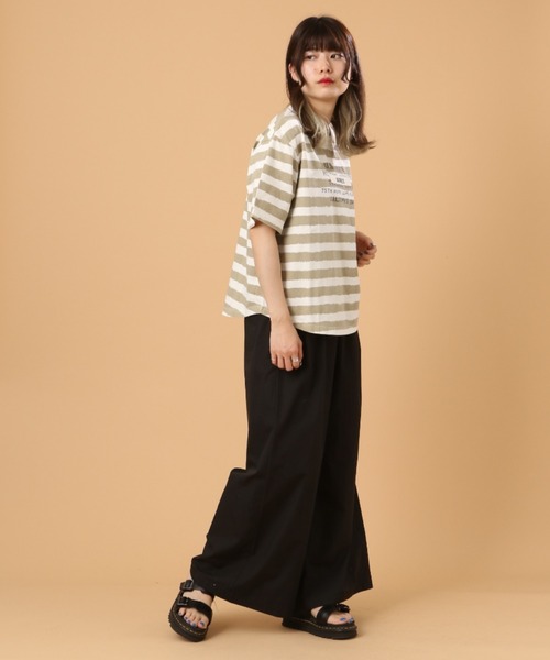 AVIREX（アヴィレックス）の「TUCK GATHERS WIDE PANTS/ タックギャザーワイドパンツ（その他パンツ・レディース・ブラック/ブラウン/アイボリー・FREE）」の22枚目の写真