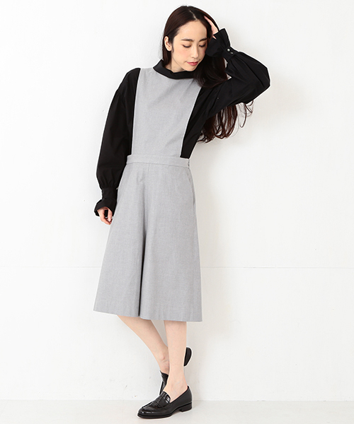 Ray BEAMS(レイビームス)の「RBS / キュロット サロペット(サロペット/オーバーオール・レディース・グレー/ネイビー・1/0)」の3枚目の写真