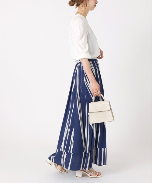 B.C STOCK(ベーセーストック)の「ドローイングストライプマキシスカート(スカート・レディース・ホワイト/ブルー系その他・FREE)」の12枚目の写真