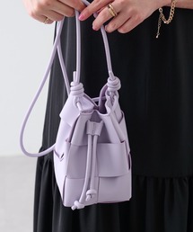 COLONY 2139 | 格子編みフェイクレザー巾着バッグ(ショルダーバッグ)