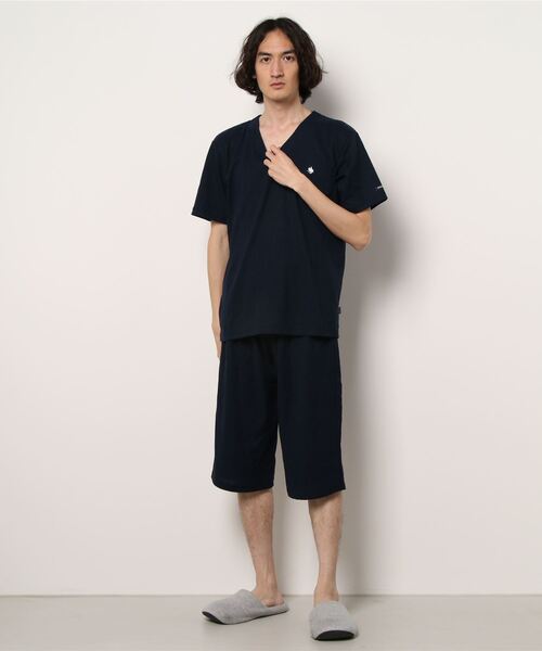 RUGGEDWORKS（ラゲッドワークス）の「【完売】《POLO BCS》ニットサッカー パジャマ（ルームウェア/パジャマ・メンズ・カーキ/ネイビー・L/M/LL）」の2枚目の写真