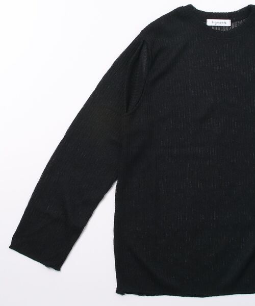 Figments（フィグメンツ）の「カットアウトメッシュトップス（ニット/セーター・レディース・ブラック/ホワイト・FREE）」の15枚目の写真