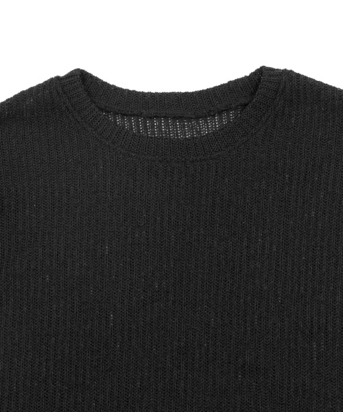 Figments（フィグメンツ）の「カットアウトメッシュトップス（ニット/セーター・レディース・ブラック/ホワイト・FREE）」の7枚目の写真