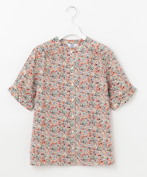 J.PRESS Ladies(J.プレス レディス)の「【洗える】LIBERTY Pepper&Coward ノーカラー ブラウス(シャツ/ブラウス・レディース・ベージュ系5/ネイビー系5・XS)」の5枚目の写真