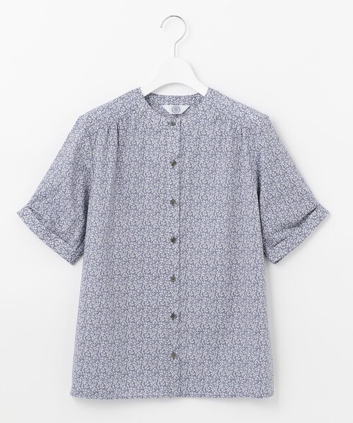 J.PRESS Ladies(J.プレス レディス)の「【洗える】LIBERTY Pepper&Coward ノーカラー ブラウス(シャツ/ブラウス・レディース・ベージュ系5/ネイビー系5・XS)」の6枚目の写真