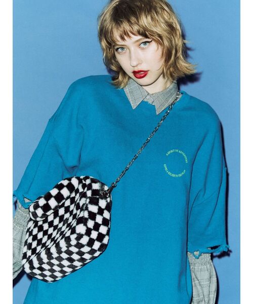 jouetie（ジュエティ）の「ハーフスリーブダメージプルオーバー（Tシャツ/カットソー・レディース・ブラック/オフホワイト/ブルー・MEDIUM）」の14枚目の写真